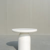 Mesa Microcement Side Table Front Perspective View 2