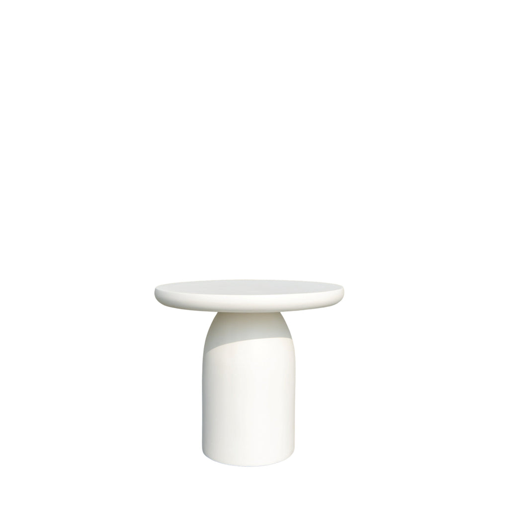 Mesa Microcement Side Table White Background View 