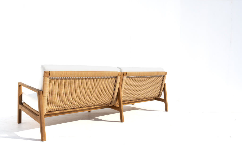 Messina Teak 3 Seater Sofa Back view