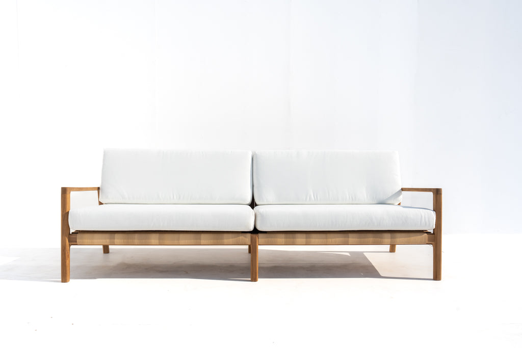 Messina Teak 3 Seater Sofa Front view