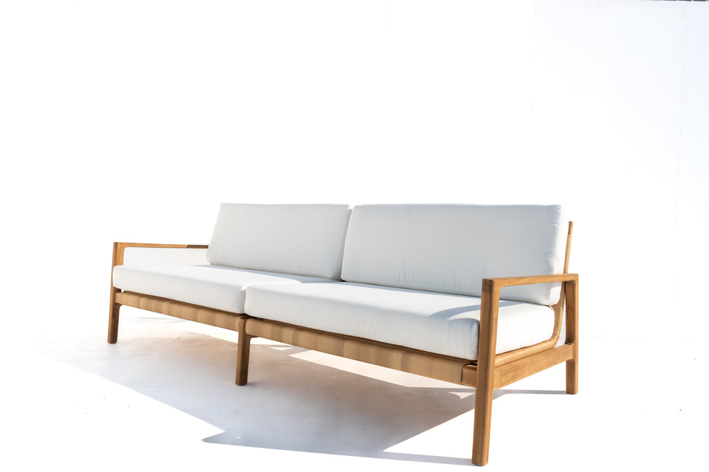 Messina Teak 3 Seater Sofa Side view
