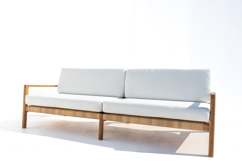 Messina Teak 3 Seater Sofa Side view
