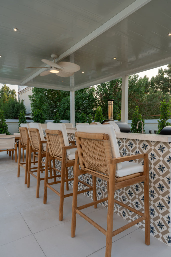 Messina Teak Bar Chair Customer Home 10