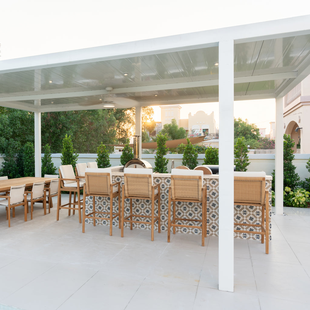 Messina Teak Bar Chair Customer Home 11