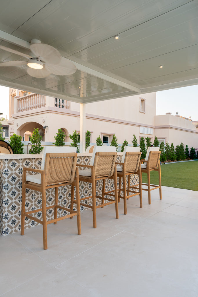 Messina Teak Bar Chair Customer Home 2