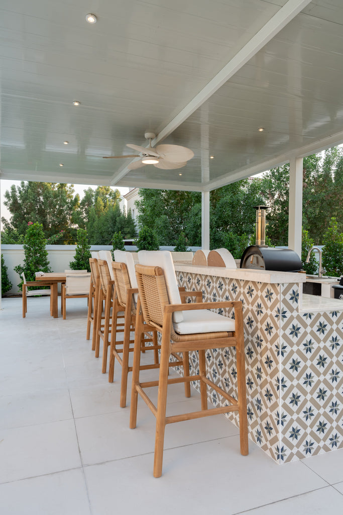 Messina Teak Bar Chair Customer Home 4