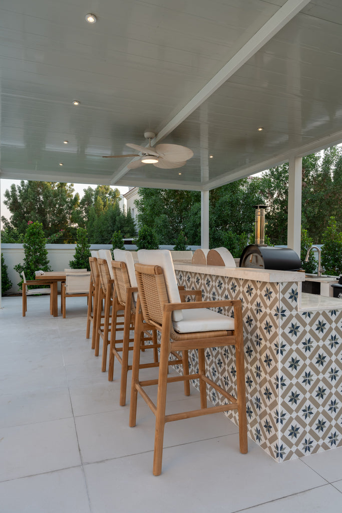 Messina Teak Bar Chair Customer Home 5