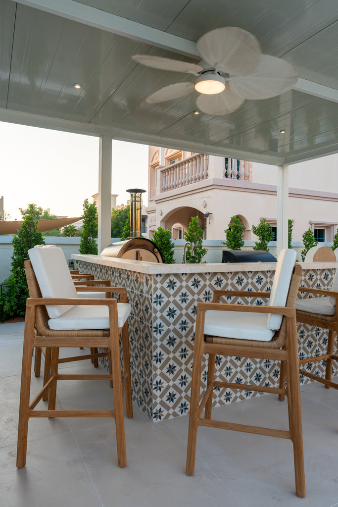 Messina Teak Bar Chair Customer Home 7