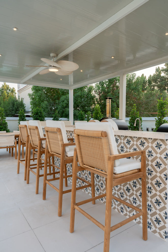 Messina Teak Bar Chair Customer Home 9