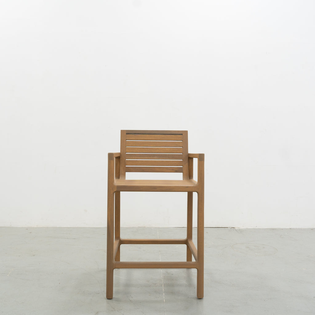 Messina Teak Bar Chair Front view