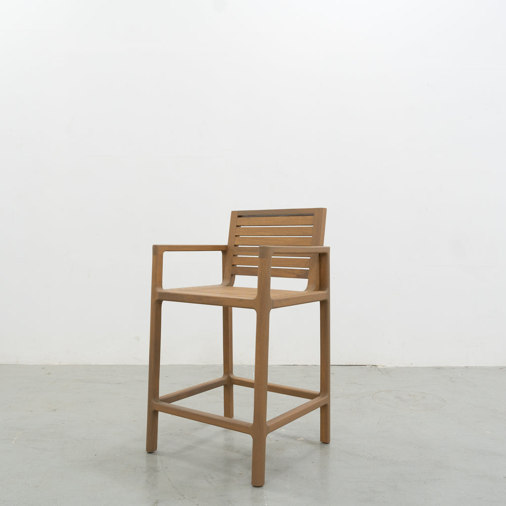 Messina Teak Bar Chair Side view 2