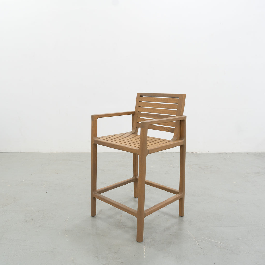 Messina Teak Bar Chair Side view 5