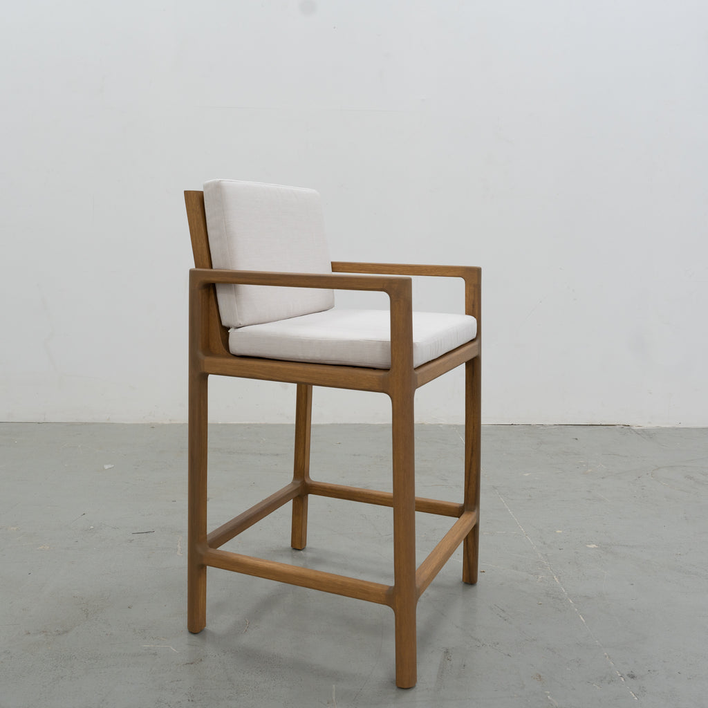 Messina Teak Bar Chair Side view 8