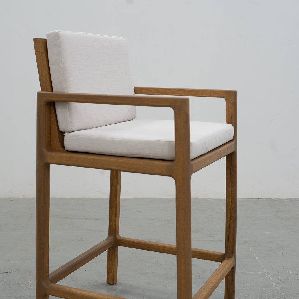 Messina Teak Bar Chair Side view 9