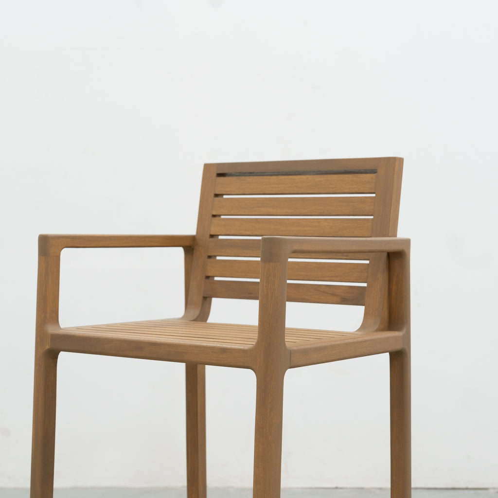 Messina Teak Bar Chair Zoom