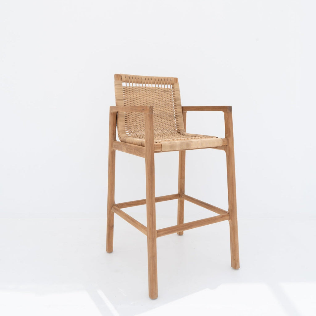 Messina Teak & Rattan Bar Chair