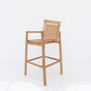 Messina Teak & Rattan Bar Chair Back view