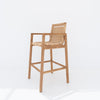 Messina Teak & Rattan Bar Chair Side view