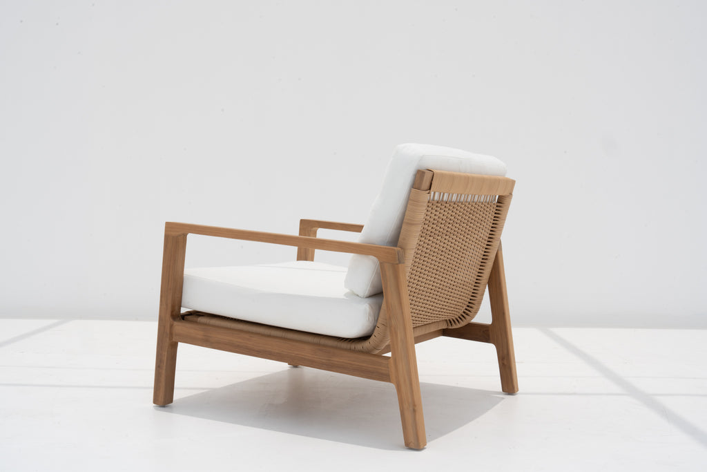 Messina Teak Single Seater Sofa Back view