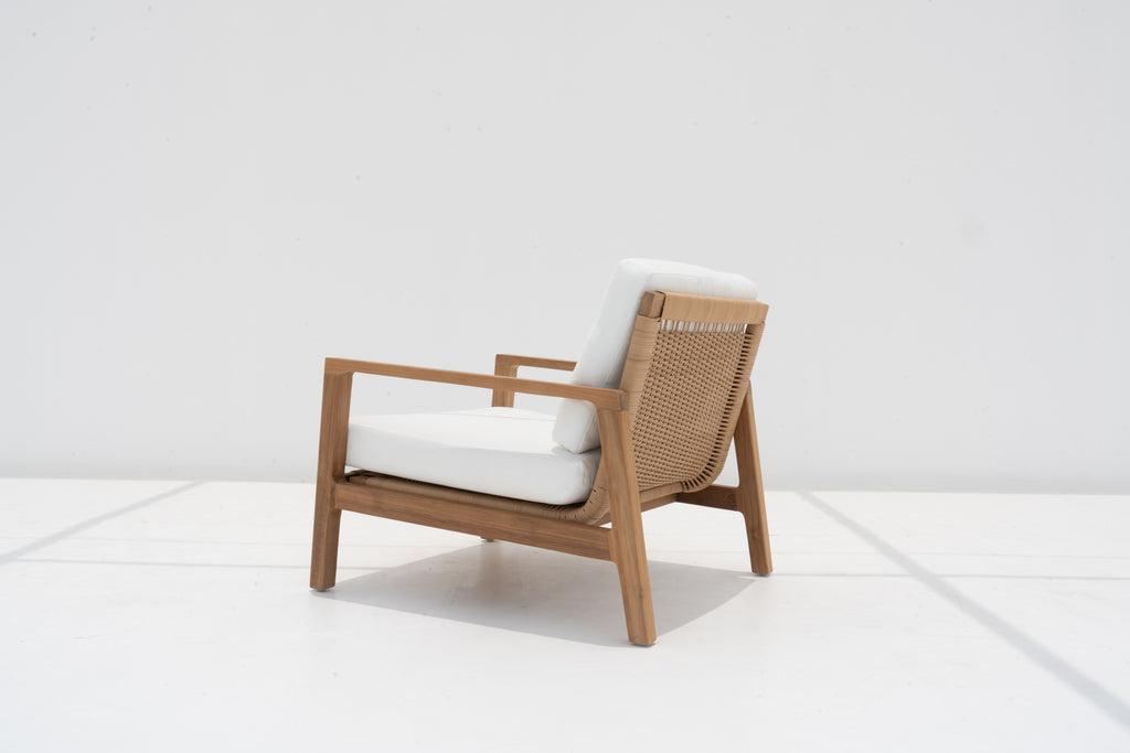 Messina Teak Single Seater Sofa Back view