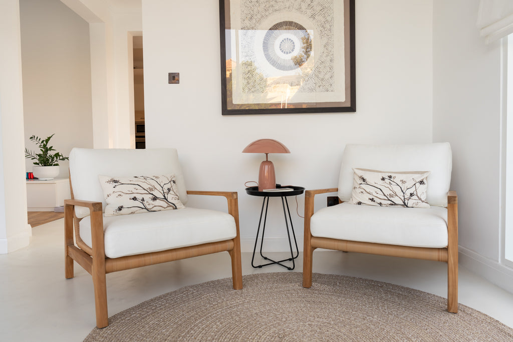 Messina Teak Single Seater Sofa Customer Home