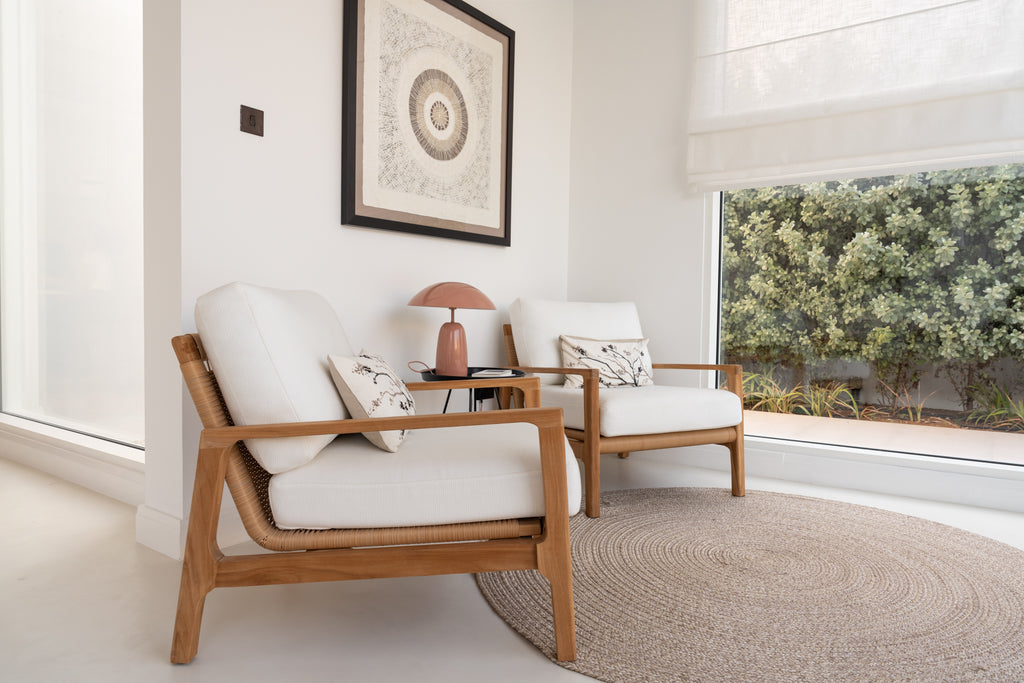 Messina Teak Single Seater Sofa Customer Home