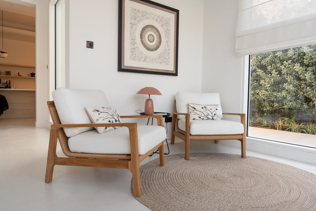 Messina Teak Single Seater Sofa Customer Home