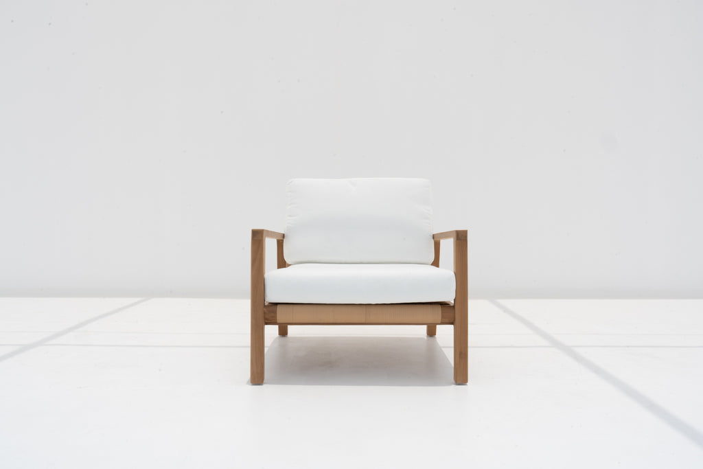 Messina Teak Single Seater Sofa Front view