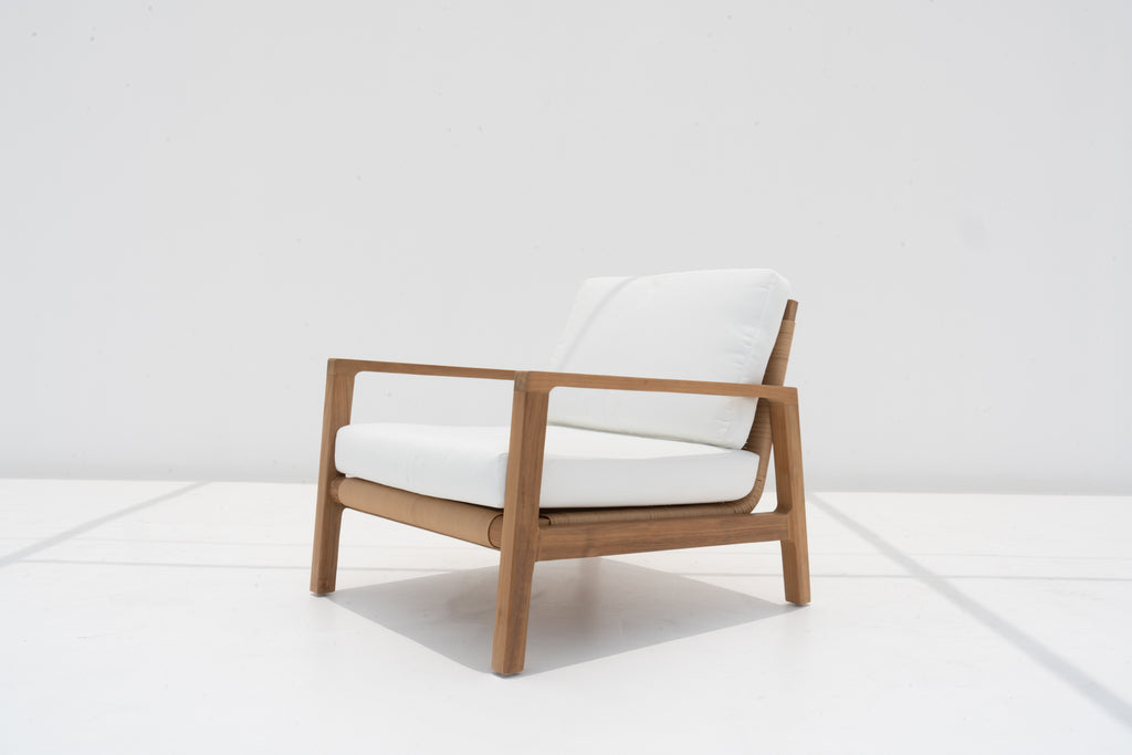 Messina Teak Single Seater Sofa Side view