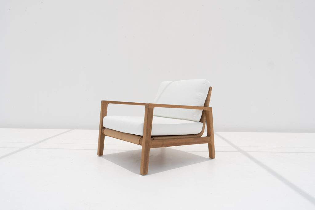 Messina Teak Single Seater Sofa Side view
