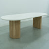 Micro Cement Oval Oak Dining Table Perspective View 7