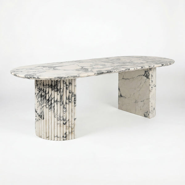 Milano Arabescato Marble Dining Table Perspective View 1