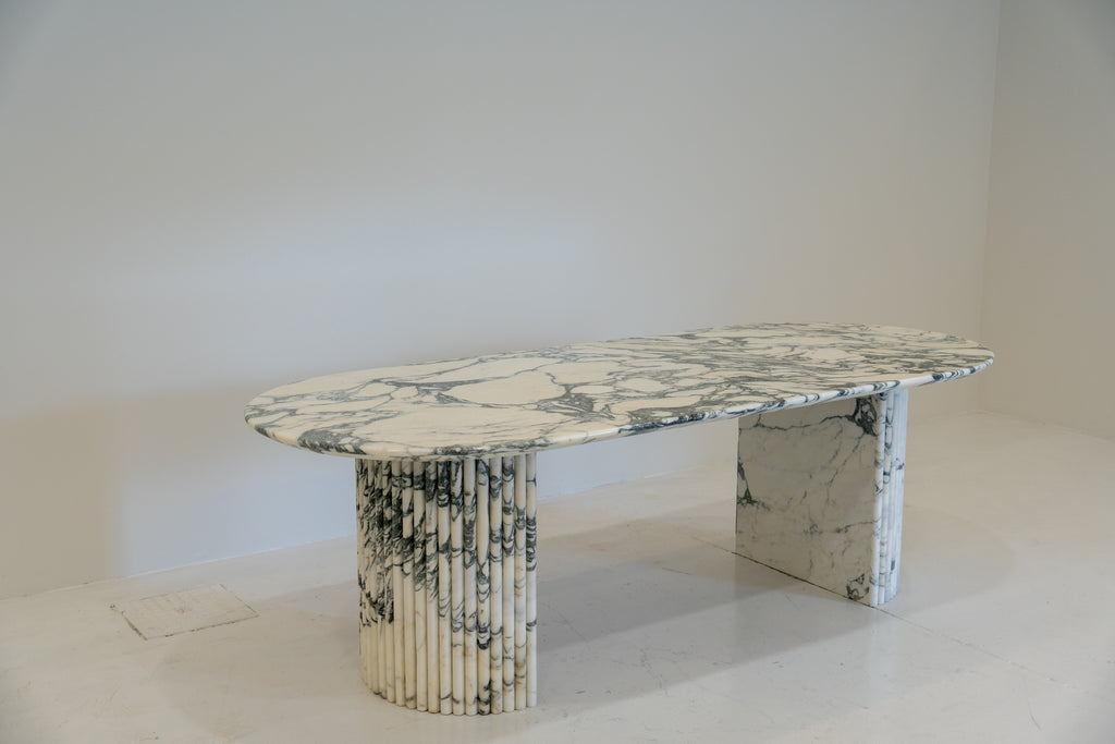 Milano Arabescato Marble Dining Table Perspective View 2