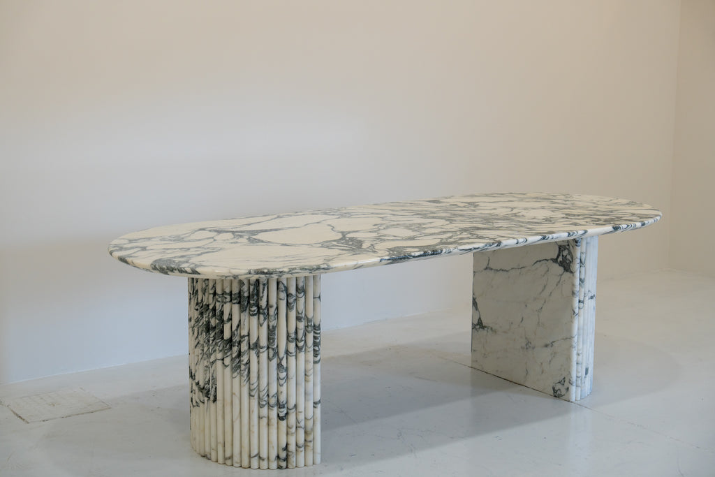 Milano Arabescato Marble Dining Table Perspective View 3