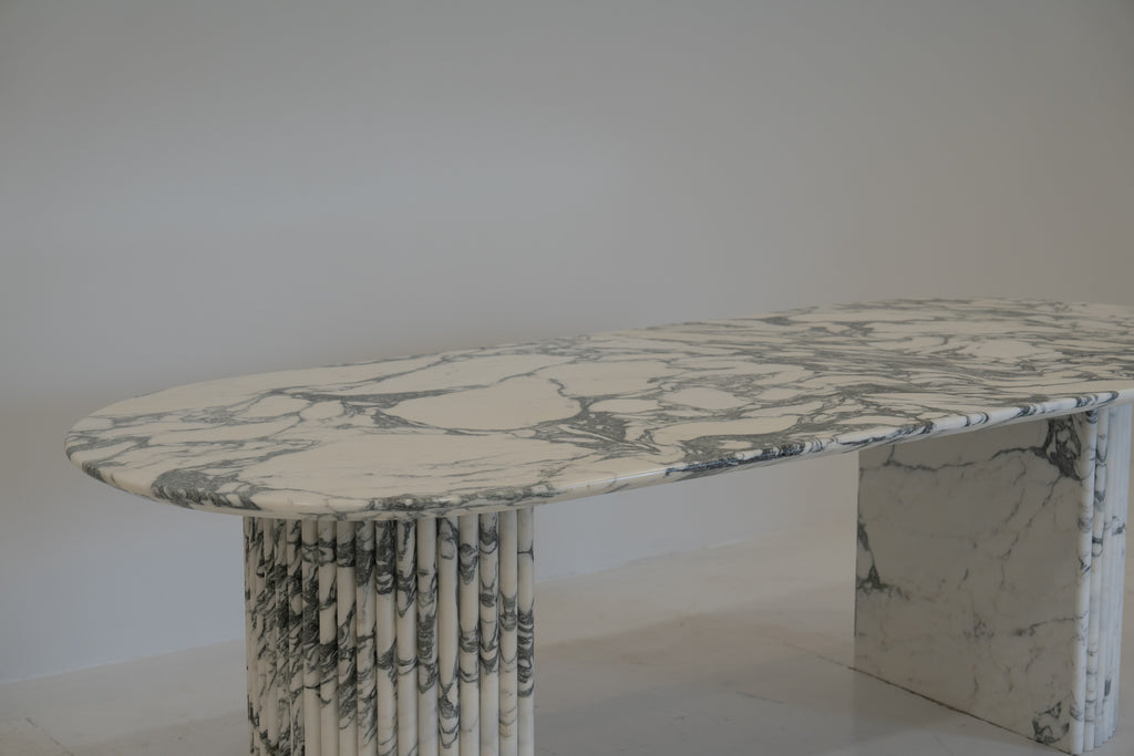 Milano Arabescato Marble Dining Table Perspective View 4
