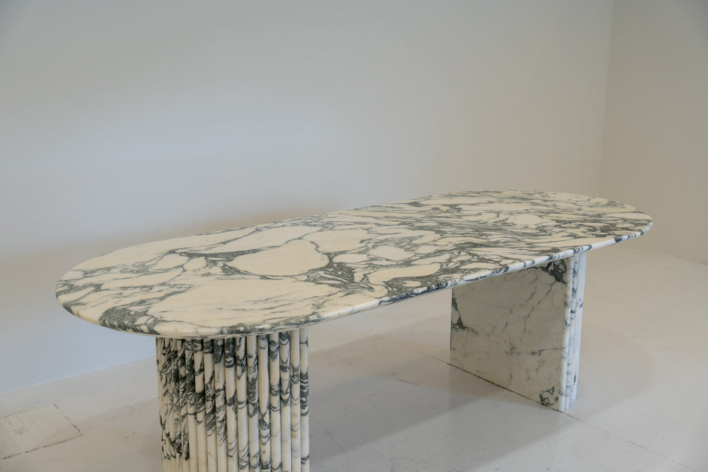 Milano Arabescato Marble Dining Table Perspective View 5