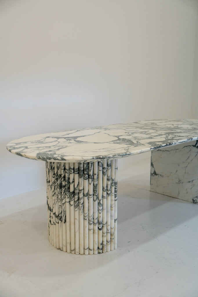 Milano Arabescato Marble Dining Table Perspective View 6