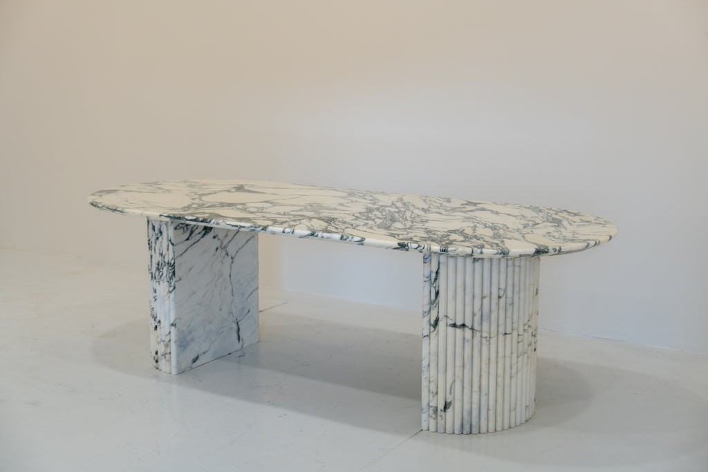Milano Arabescato Marble Dining Table Perspective View 7