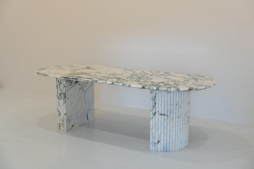 Milano Arabescato Marble Dining Table Perspective View 8