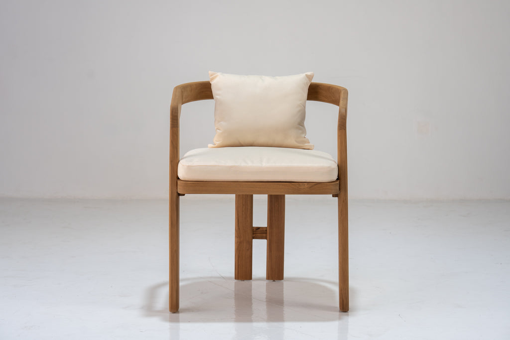 Miro Teak Dining Chair Front View 1