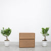 Modern Smoked Oak Bedside Table with Drawers Front view