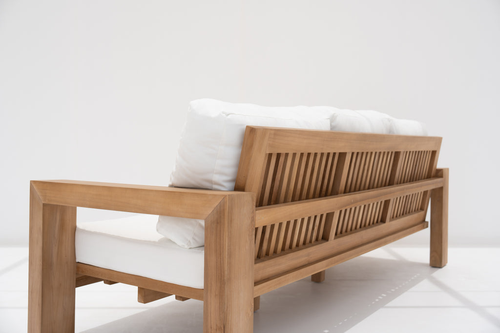 Modern Teak 3 Seater Sofa Back view