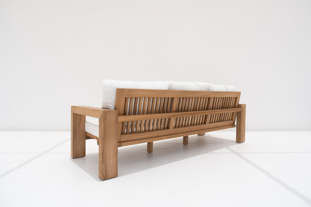 Modern Teak 3 Seater Sofa Back view
