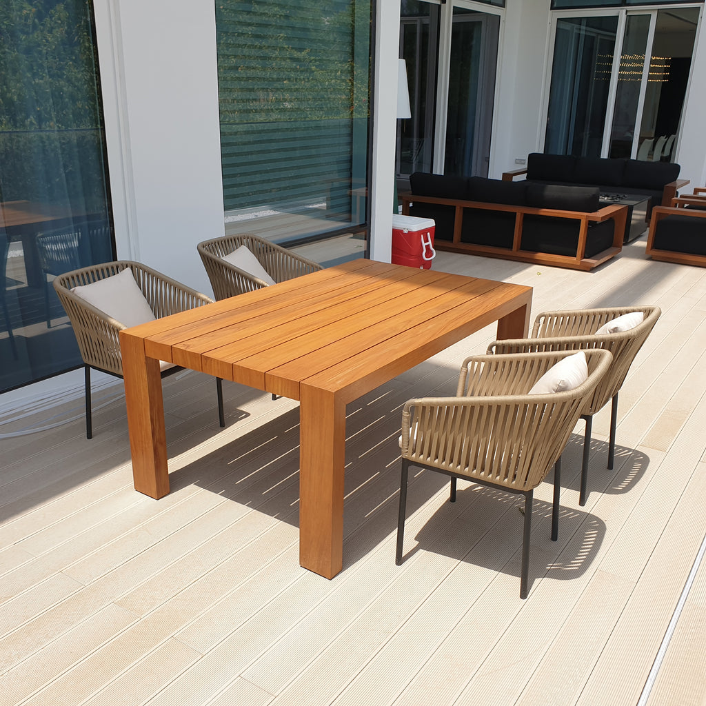 Modern Teak Dining Table Customer Home