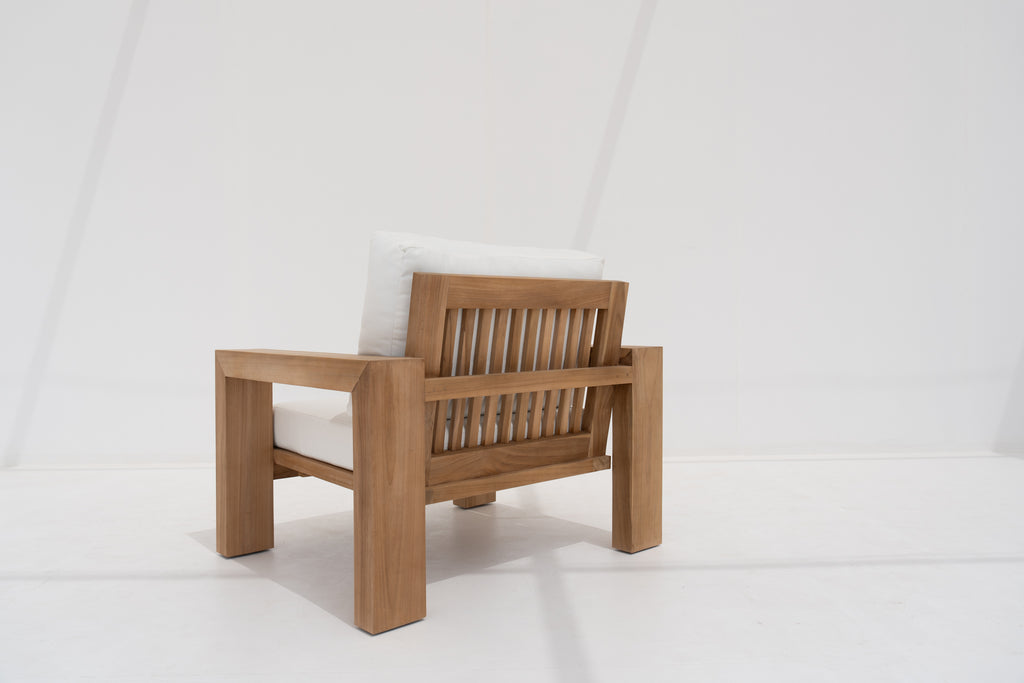 Modern Teak Lounge Chair Back view
