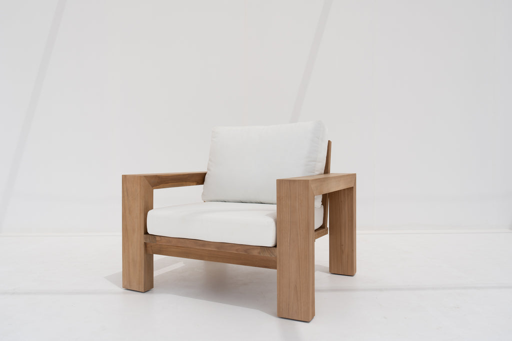 Modern Teak Lounge Chair Side view