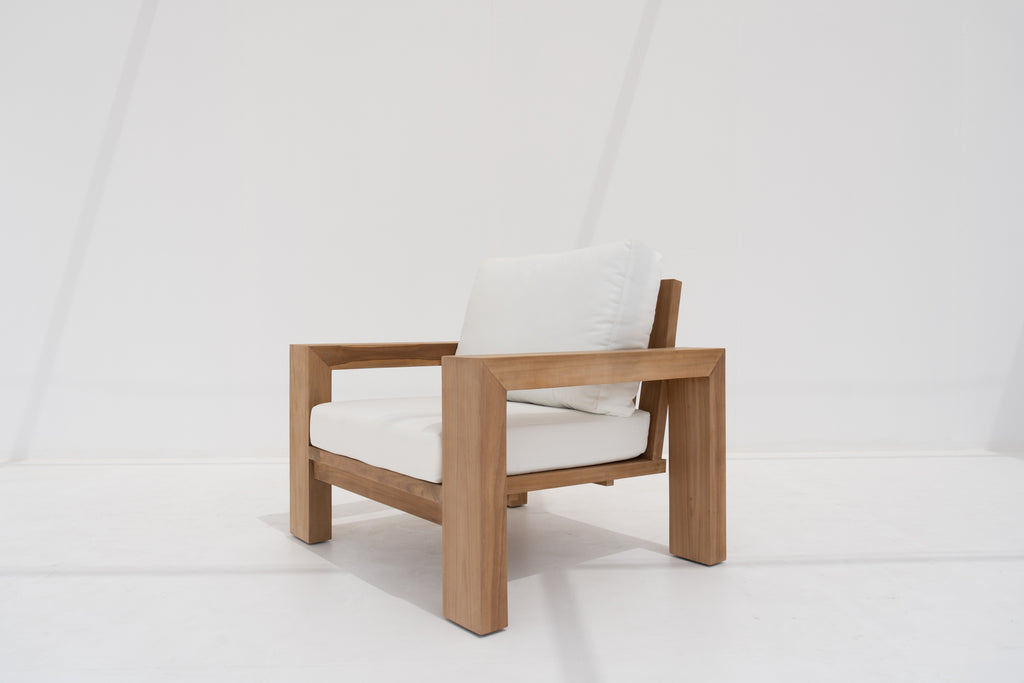 Modern Teak Lounge Chair Side view
