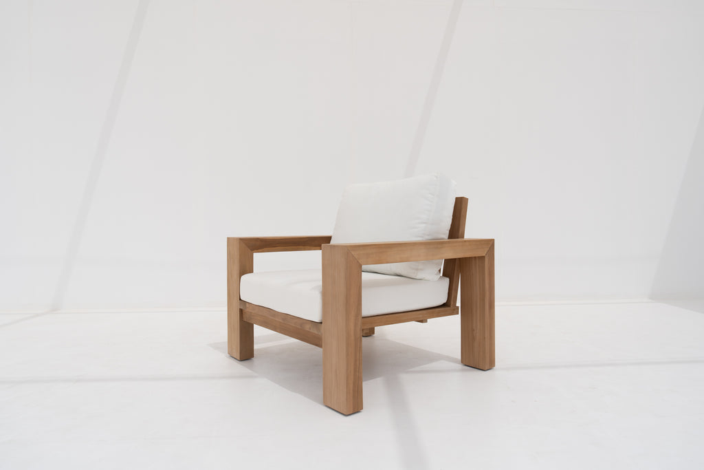 Modern Teak Lounge Chair Side view