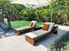 Modern Teak Sun Lounger Outdoor View 1