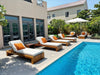 Modern Teak Sun Lounger Outdoor View 2